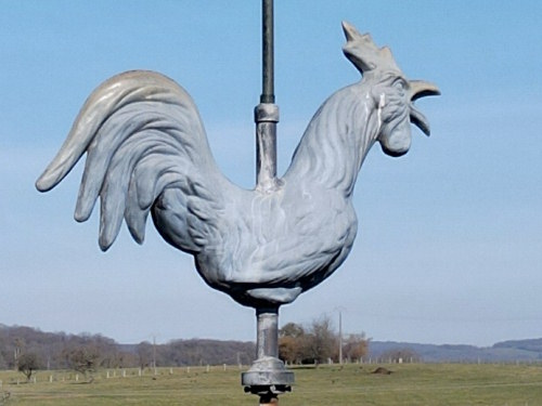Le coq du clocher de l'église d'Esprels, photo E. Rey