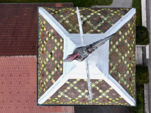 Le clocher de l'église de Fontaine-lès-Clerval, photo E. Rey