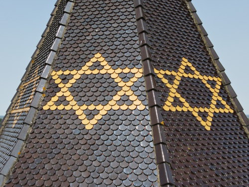 Détail du motif du clocher de Gorrevod, photo E. Rey