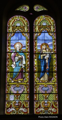 Vitrail de l'église de Grand'Combe-Chateleu, photo A. Rognon