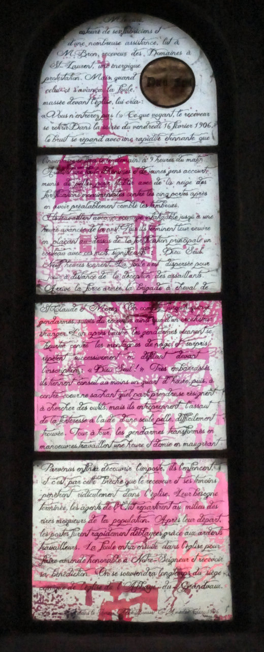 Vitrail de l'église de l'Abbaye en Grandvaux, photo O. Pernot