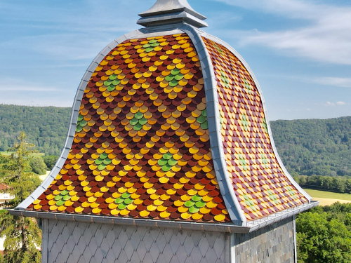 Le clocher de l'église de Grosbois, photo E. Rey