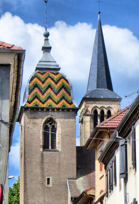 Le temple et l'église d'Héricourt, photo D. Bion Le temple et l'église d'Héricourt, photo D. Bion