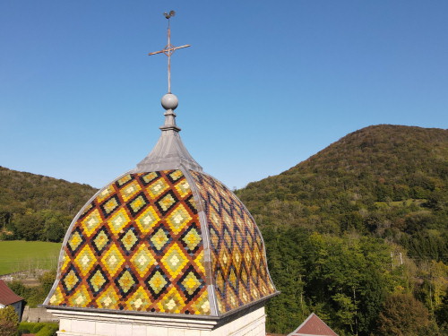 Le clocher de l'église de Hyèvre-Paroisse, photo E. Rey