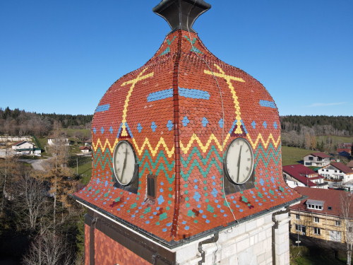 Le clocher de l'église de La Planée, photo E. Rey
