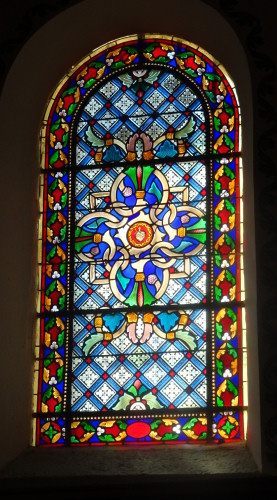 Vitrail de l'église de Lajoux, photo O. Pernot