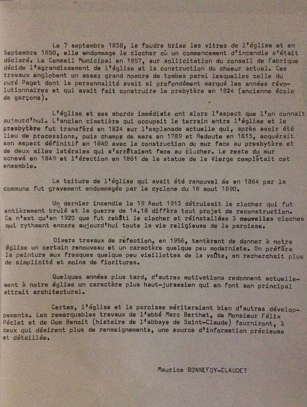 Histoire de l'église des Rousses