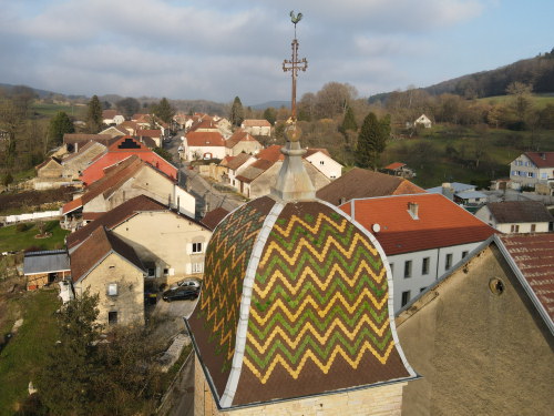 Clocher de l'église de Mancenans, photo E. Rey