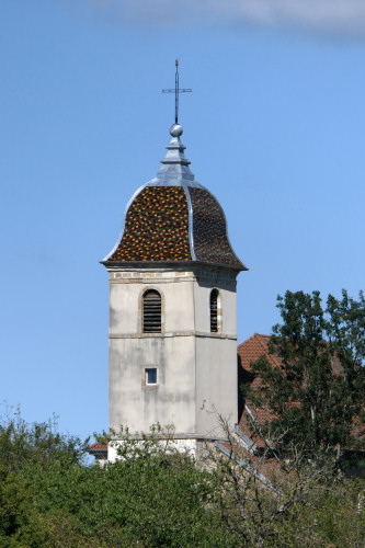 Clocher de Mazerolles-le-Salin, photo Y. Bessero