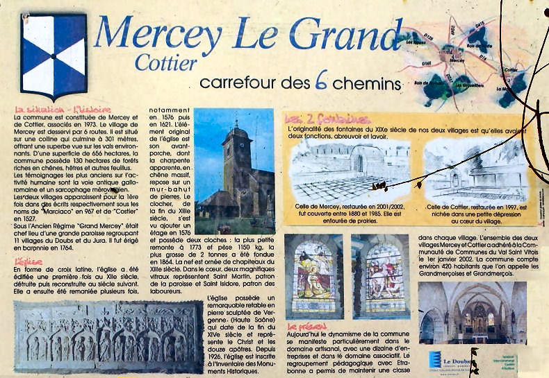 Informations sur l'église de Mercey-le-Grand, photo D. Bion