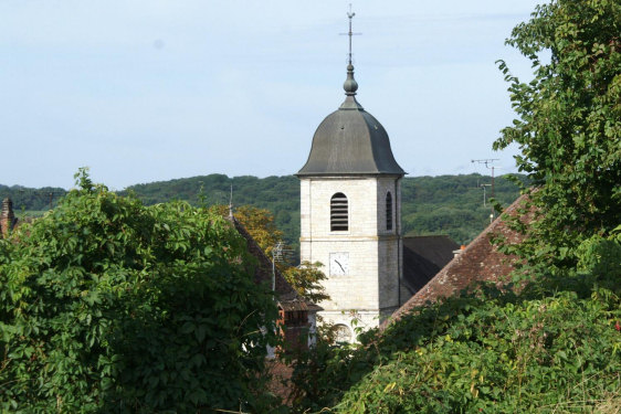 Vue du clocher de l'église de Mouchard, photo J. Masset