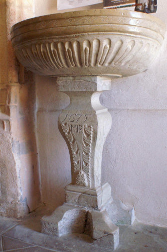 Bénitier de l'église de Noël-Cerneux, photo J. Masset
