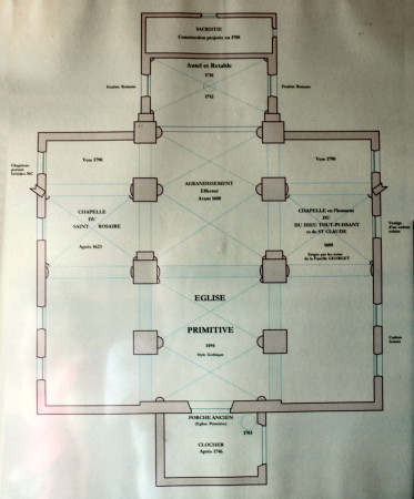 Plan de l'église d'Oye-et-Pallet, document in situ