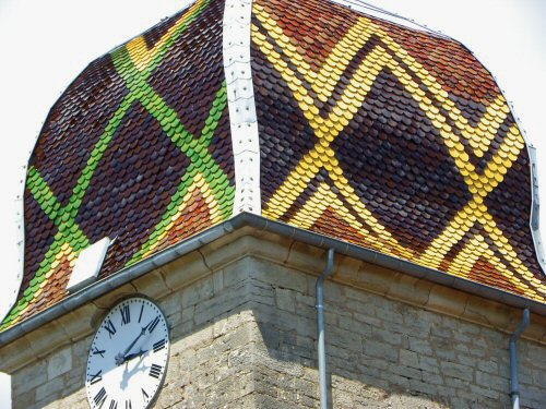 Détail du motif de l'église de Pelousey, photo D. Bion