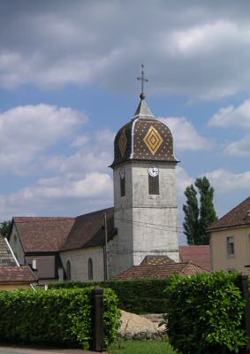 L'église de Pompierre-sur-Doubs en 2005, photo O. Pernot