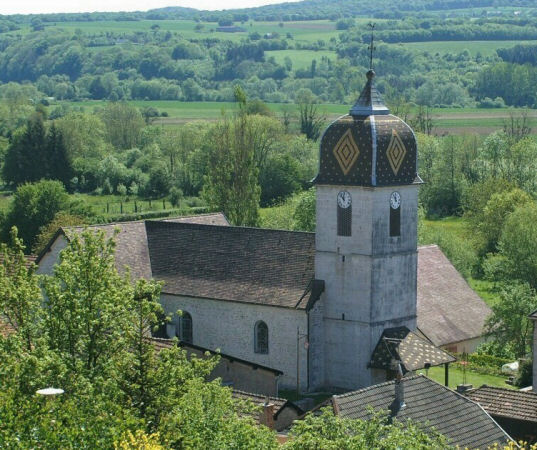 L'église de Pompierre-sur-Doubs en 2009, photo J. Masset