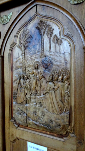 Détail d'une stalle de l'église de Rochejean, photo O. Pernot