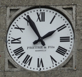 Horloge du clocher de l'église de Saint-Germain-en-Montagne, photo O. Pernot