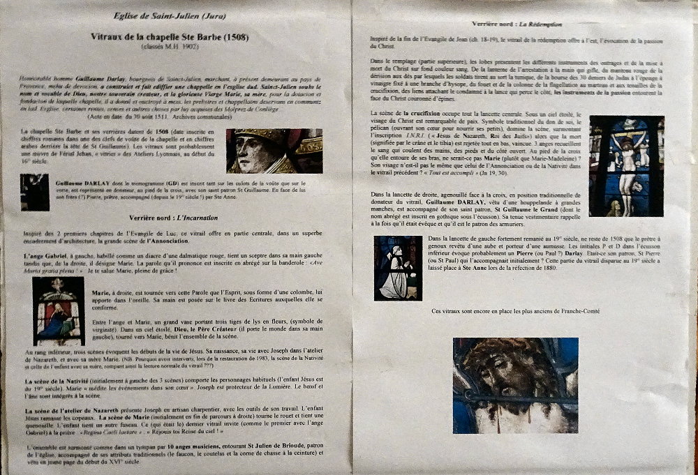 Notice sur les vitraux de l'église de Saint-Julien, photo O. Pernot
