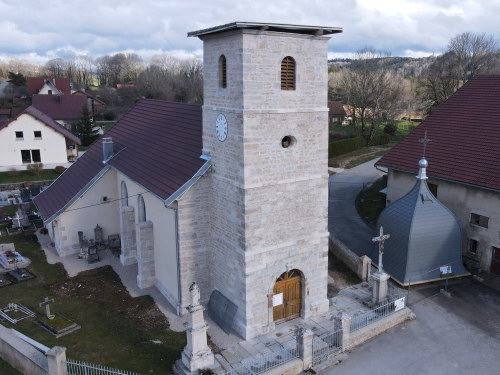 L'église de Surmont sans son dôme, photo E. Rey