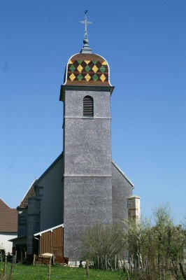 Façade ouest de l'église de Valonne, photo J. Masset