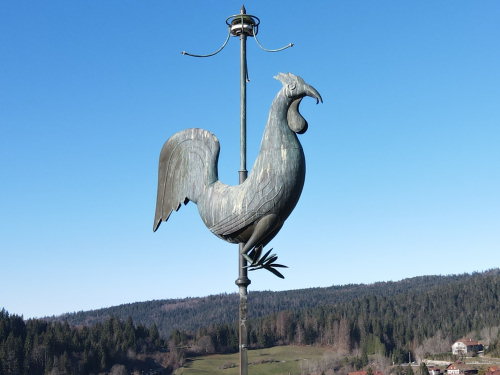 Le coq de l'église de Vaux-et-Chantegrue, photo E. Rey
