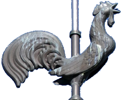 Le coq du clocher de l'église de Venisey, photo Y. Bessero