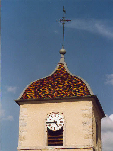 Clocher de l'église de Villeneuve d'Aval, photo M. Morlin
