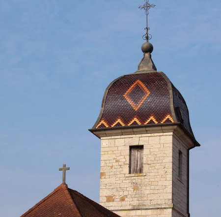 Clocher de l'église de Vrégille, photo D. Bion