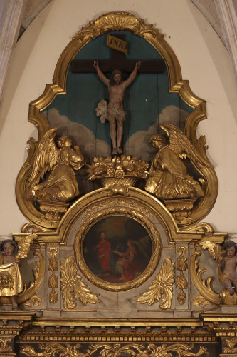 Partie supérieure du rétable de l'église de Vuillafans, photo C. Quillon