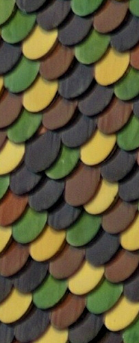 détail des tuiles, photo J. Masset