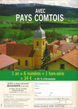 Bulletin d'abonnement à Pays Comtois