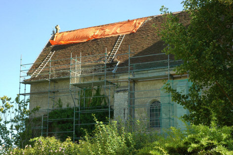 Restauration de l'église de Baverans en 2008, photo M. Morlin