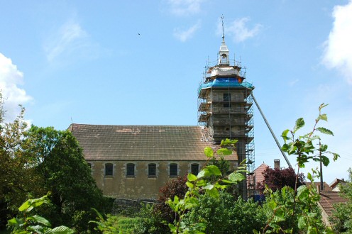 L'église de Chevigny en 2006 pendant sa restauration en 2006, photo M. Morlin