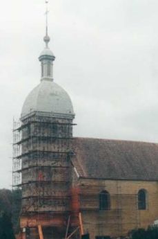 Réfection des tavaillons de l'église de Gonsans en 1996