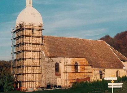 Réfection des tavaillons de l'église de Gonsans en 1996