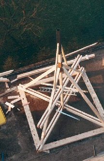 Restauration de la charpente du clocher de Saône, photo Gilbert Vaucher