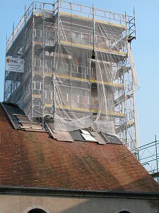 Le clocher de Vallerois-le-Bois sans son dôme, photo B. Lamblin