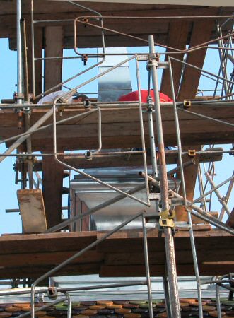 Montage du piedouche, photo B. Lamblin