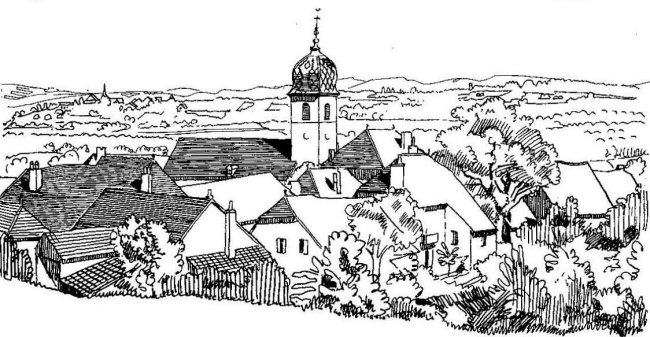 Audeux, dessin de l'abbé Jean Garneret