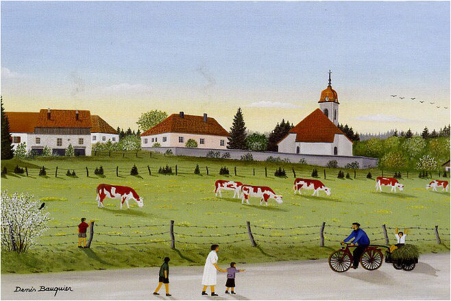 Le printemps à La Planée, tableau de Denis Bauquier