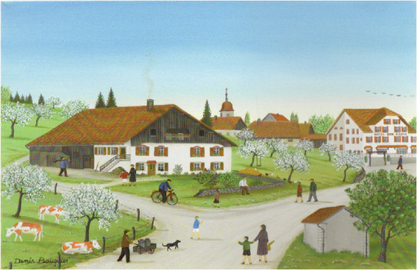 Le printemps aux Grangettes, tableau de Denis Bauquier