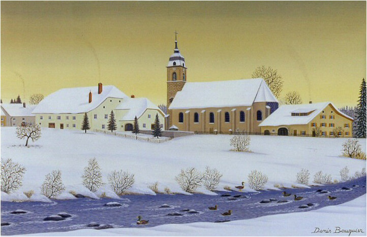 Le Doubs à Mouthe, tableau de Denis Bauquier