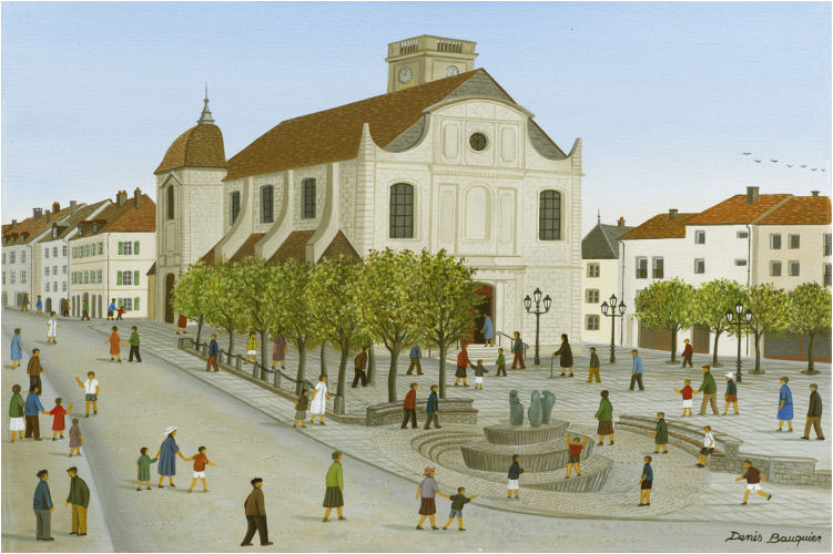 L'église Saint-Georges de Vesoul, tableau de Denis Bauquier