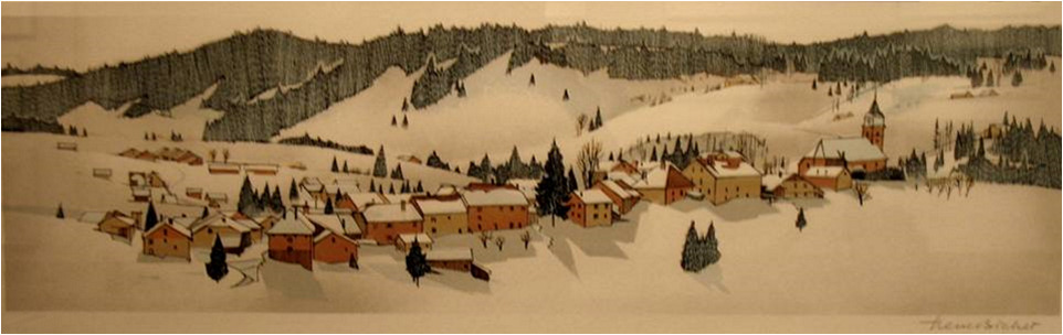 Château-des-Prés, lithographie de Pierre Bichet