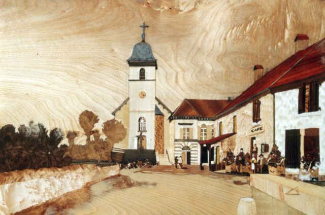 Marqueterie de Cussey-sur-l'Ognon réalisée par Bernard lacombe