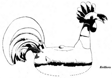 Le coq de l'église d'Evillers avant 1960