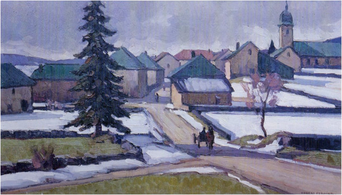 Jardin de neige à Saint-Pierre, tableau de Robert Fernier