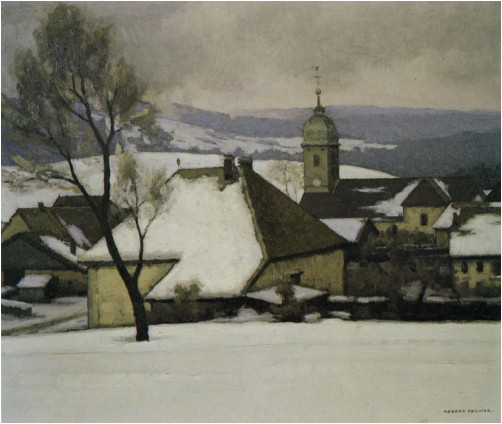 Le dégel à Nods, tableau de Robert Fernier