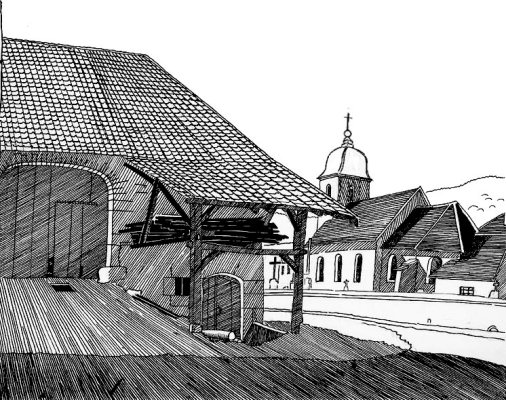 Branne, dessin de l'abbé Garneret